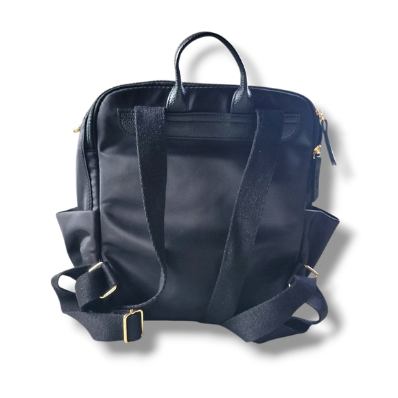 Haute Hippie | NWOT Chic Black Trendy Spacious Nylon Backpack - Picture 3 of 15